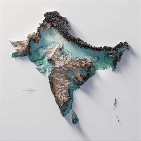 Indian Subcontinent Relief Map | Wondering Maps