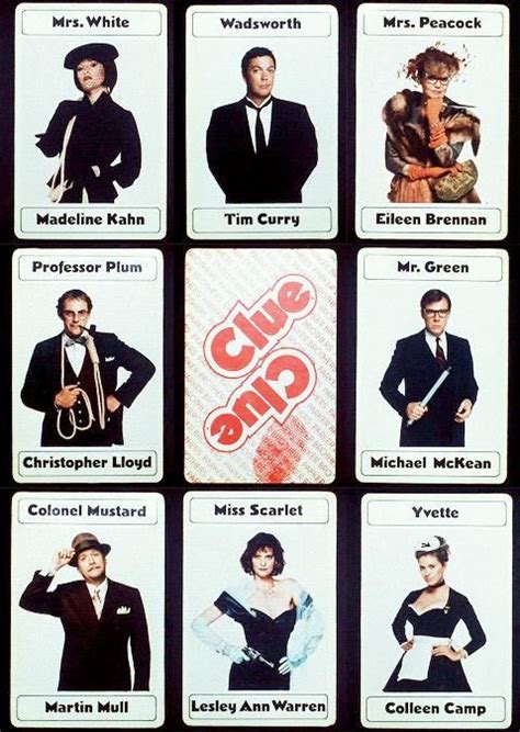 The characters of Clue. I love everything about this movie, and one of my favorite things is how ...