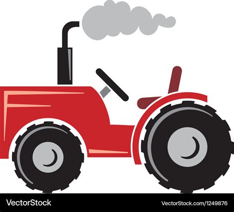 Red tractor Royalty Free Vector Image - VectorStock