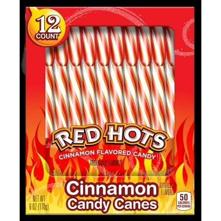 Red Hots Cinnamon Candy Canes, 6 Oz., 36 Count - Walmart.com