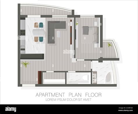 Modern apartment floor plan with top view. Sketch of a house. Vector Stock Vector Image & Art ...