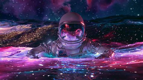 Astronaut Floating In Space