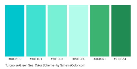 Turquoise Green Sea Color Scheme » Green » SchemeColor.com