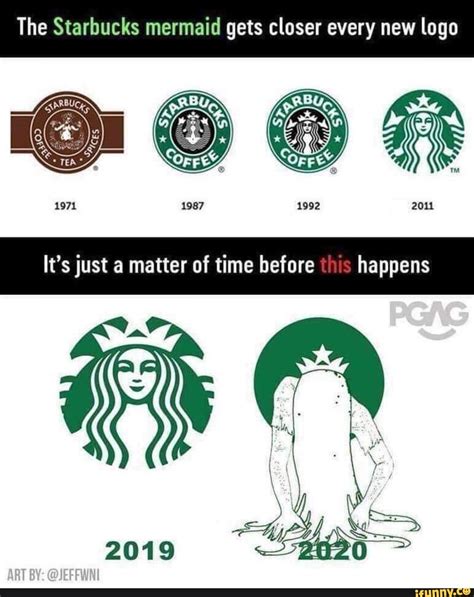 The Starbucks mermaid gets closer every new logo - iFunny