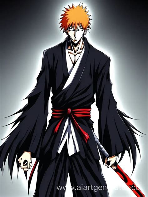 Ichigo Kurosaki Fierce Soul Reaper in Battle | AI Art Generator