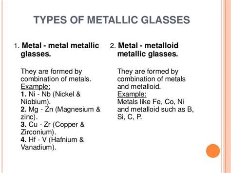 Application of metallic glasses