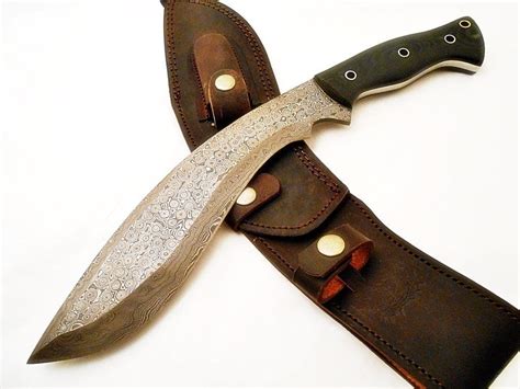 Gurkha Kukri Knife-Handmade High Carbon Damascus Steel Machete/ Knife/ Sword- 15" - Battling Blades