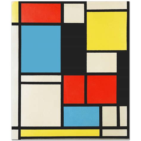 Piet Mondrian Composition in Blue Red and Yellow Art Print | CANVASTAR