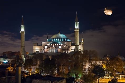 2K free download | Mosque, evening, Hagia Sophia, night, Turkey, Istanbul, HD wallpaper | Peakpx