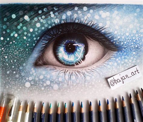 Blue eye drawing by Bajan Art | No. 58