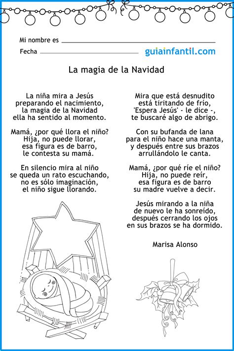 El nacimiento del niño Jesús - Poema corto de Navidad para niños