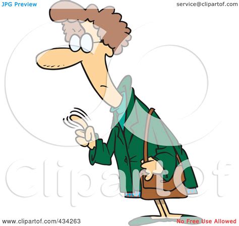 Royalty-Free (RF) Clipart Illustration of a Cartoon Woman Wagging Her Finger by toonaday #434263