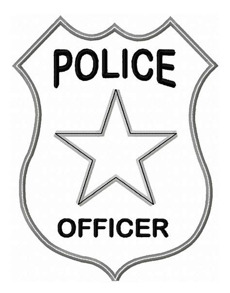 Police badge badge officer outline clipart kid - Clipartix