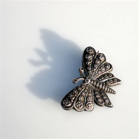 Art Deco Silver Butterfly Brooch French Hallmark - Etsy