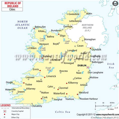 Map of Ireland With Cities | Cities in Ireland