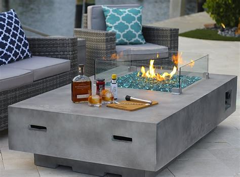 Modern Concrete Fire Pit Table