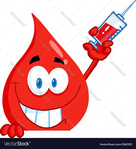 Blood donation cartoon Royalty Free Vector Image