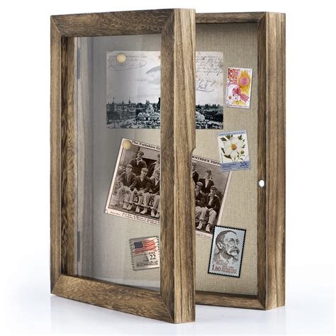 Love-KANKEI Shadow Box Frame 8x10 Shadow Box Display Case with Linen Back Memorabilia Awards ...