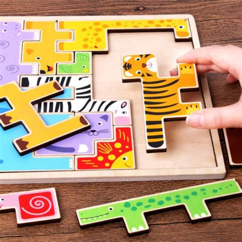 Wooden Puzzles Animal Creative Puzzle Intellectual Puzzle Toy Brain ...