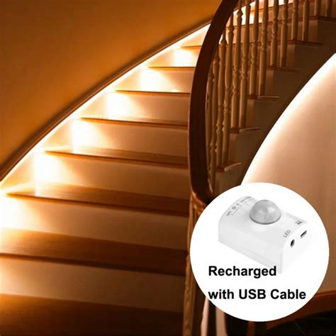 Motion Sensor USB Led Light Motion Activated Bed Light LED Strip Sensor Night Light Illumination ...