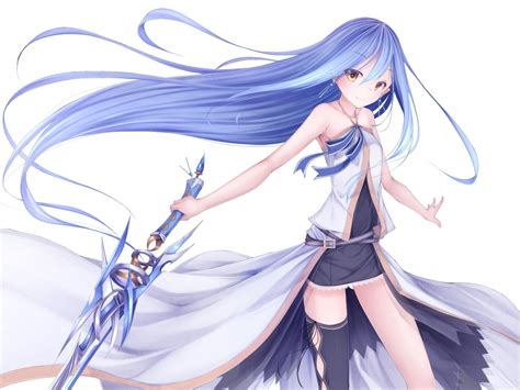 Blue Hair Anime Girl Wallpapers - Wallpaper Cave