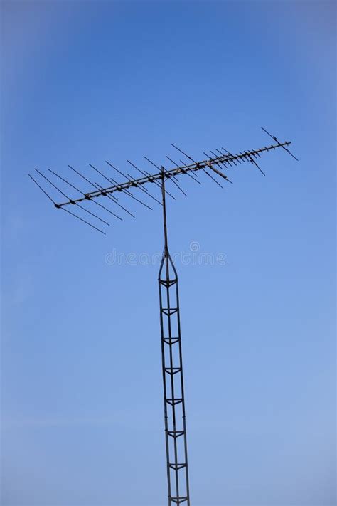 Analog Television Antenna And Tower Stock Photo - Image of sunshine ...