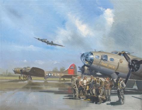 Original Aviation Art / Original B-17 Painting by Edmund Miller