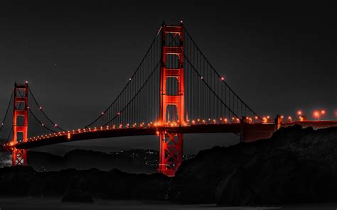 Download wallpapers 4k, Golden Gate Bridge, USA, red bridge, San Francisco, nightscapes, America ...