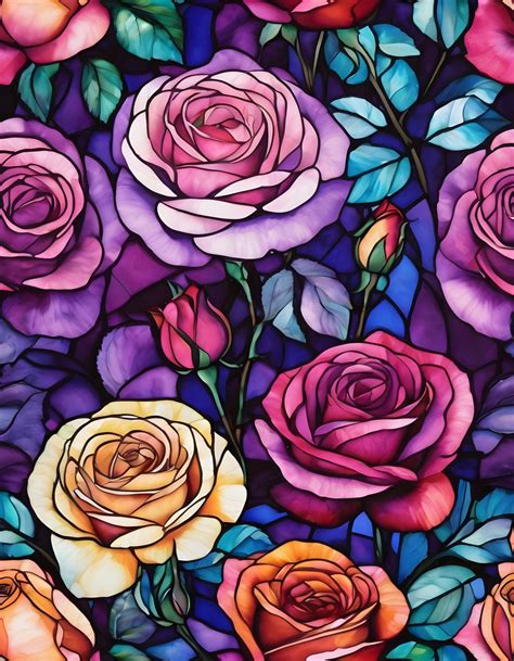 Flowers Roses Mosaic Art Free Stock Photo - Public Domain Pictures