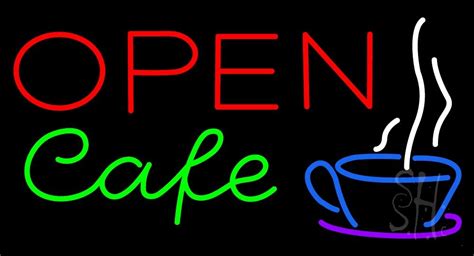 Block Open Cafe Neon Sign - Cafe Neon Signs - Everything Neon