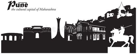 Pune Skyline Maharashtra India City Linear Vector Stock Vector - Illustration of modern, asia ...