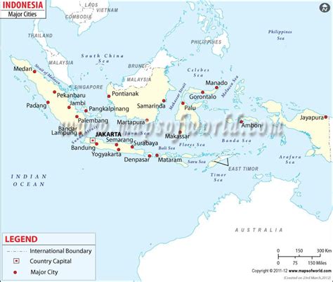 Cities in Indonesia, Map of Indonesia Cities