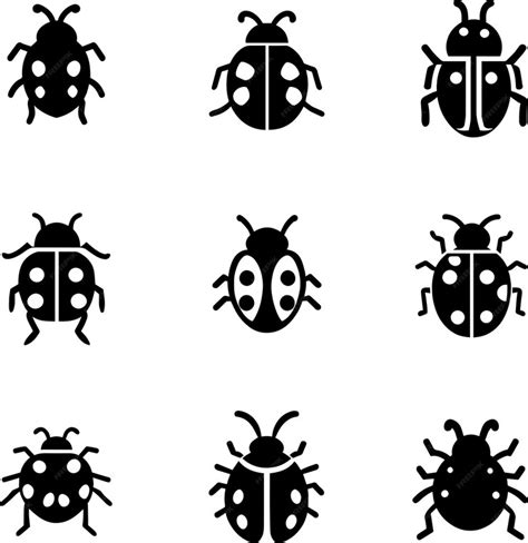 Premium Vector | Ladybug vector silhouette illustration black color 2