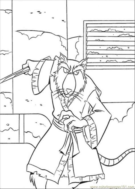 Coloring Pages Splinter 2 (Cartoons > Ninja Turtles) - free printable coloring page online