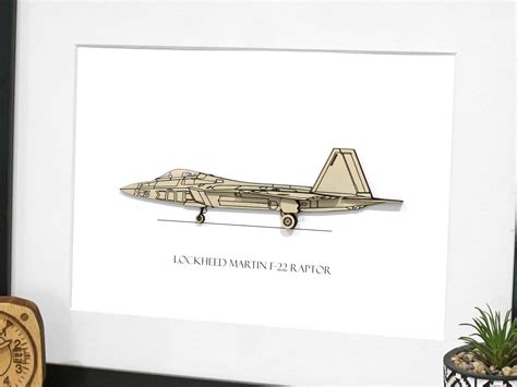 Lockheed Martin F-22 Raptor Aviation Art | Laser Cut Wood – Simply Cut Art