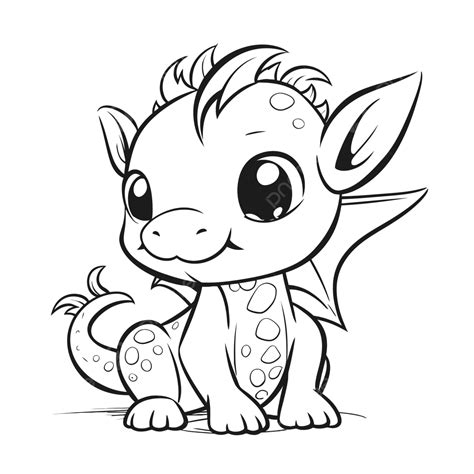 Cute Baby Dragon Coloring Pages Outline Sketch Drawing Vector, Dragon Drawing, Baby Drawing ...