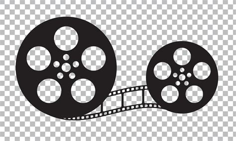 Film reel movie icon. Old retro reel with film strip on background. Vector illustration isolated ...