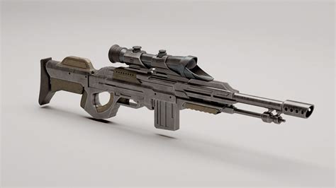 Assault Sci-fi rifle 3D Model MAX OBJ FBX | CGTrader.com