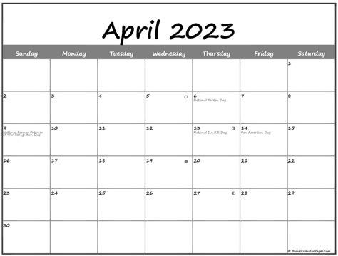 April 2023 Lunar Calendar | Moon Phase Calendar