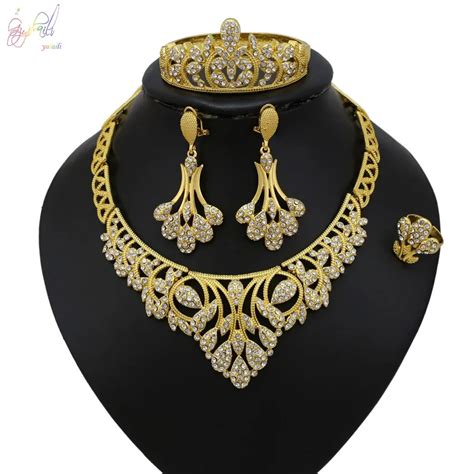 24k Gold Plated Fashion Jewelry Sets Of Imitation Wedding Bridal Jewellery Dubai Gold Plated ...