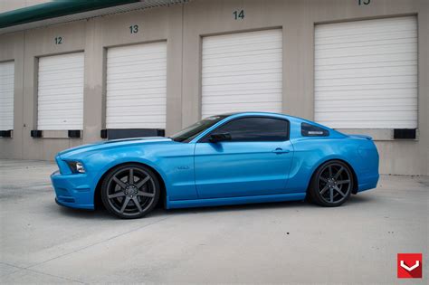 Customized Blue Mustang Sporting Matte Black Rims | Blue mustang, Mustang, Black rims