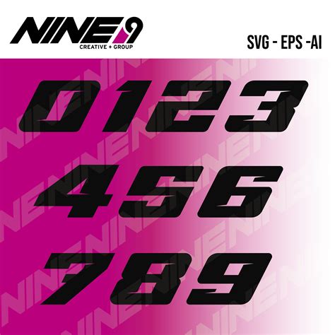 Racing Numbers Motorcycle Car Plate Numbers 0 9 SVG, EPS, Ai, VECTOR - Etsy