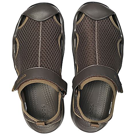 Mens Crocs Swiftwater Mesh Deck Closed Toe Beach Pool Rubber Sandals All Sizes | eBay