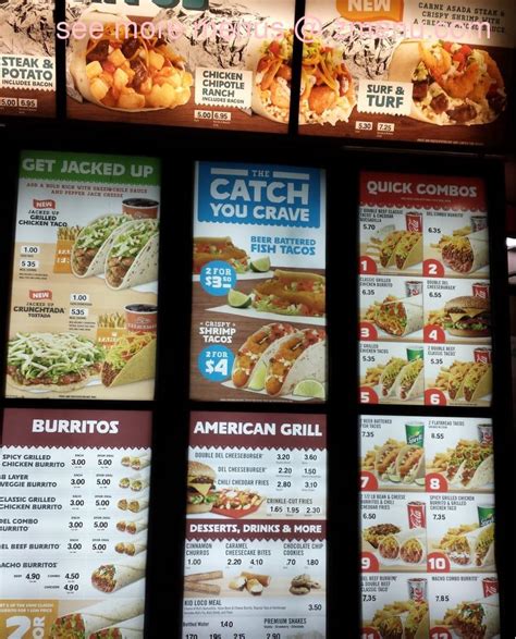 Menu at Del Taco fast food, Torrance, Hawthorne Blvd