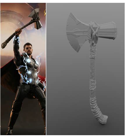 3D print model V2 Thor s Stormbreaker Hammer axe 3