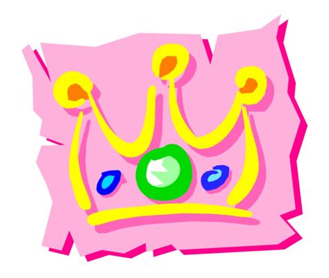 Vector Illustration Of Crown Symbolic Monarch Or Royalty - Clip Art Library