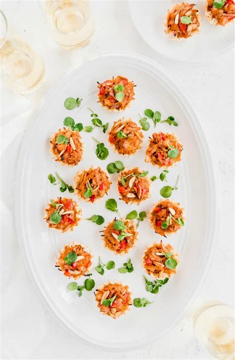 Easy Chicken Appetizers in Phyllo Cups with Sweet & Sour Sauce