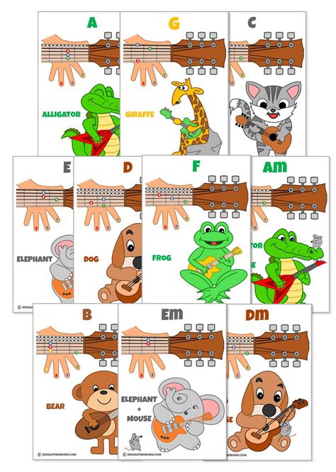 Easy guitar songs for kids worksheets – Artofit