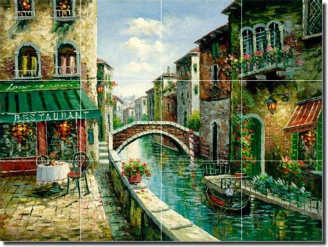 Italian Cafe Canal Ceramic Tile Mural Art Backsplash