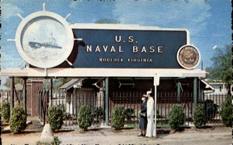 Sign at the Main Entrance to the U. S. Naval Base Norfolk, VA